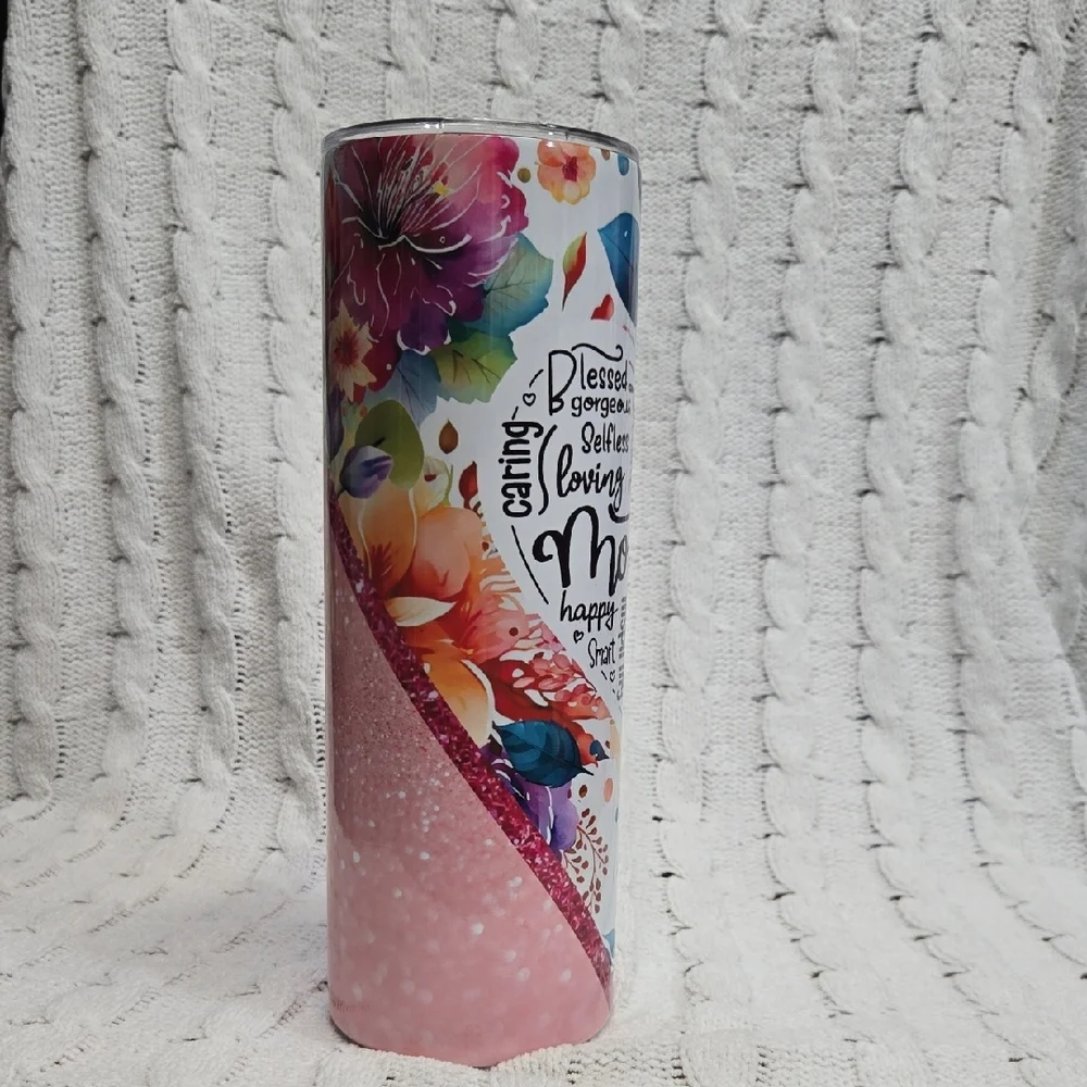 Hand Crafted Floral Mother's Day Tumbler - Picture 4 of 5